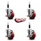 Service Caster 3.5'' Red Poly Swivel 7/8'' Expanding Stem Caster Set with Brake, 4PK SCC-EX20S3514-PPUB-RED-TLB-78-4 - alternate 3
